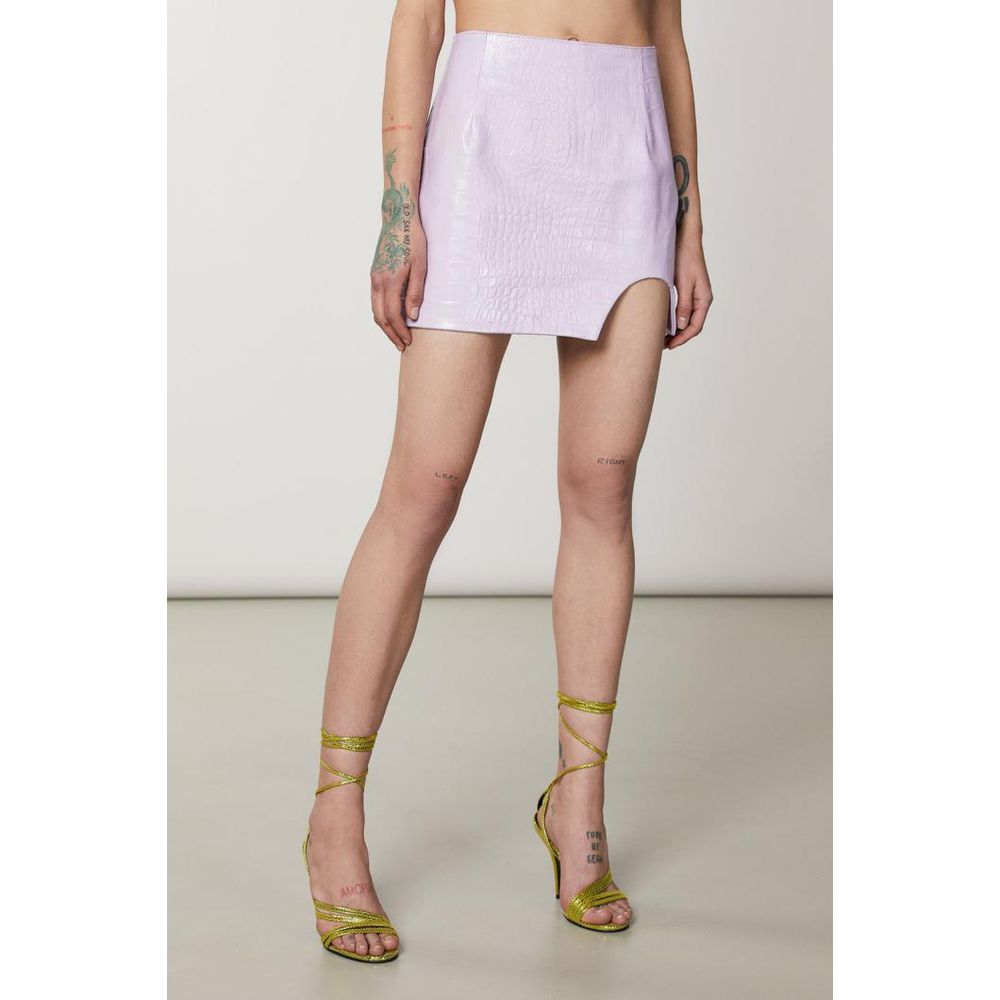 Patrizia Pepe Purple Leather Mini Skirt - Exquisite Luxury Fashion