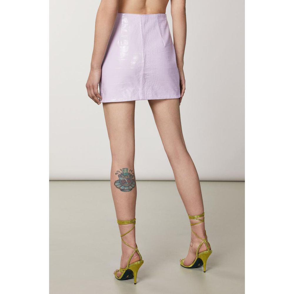 Patrizia Pepe Purple Leather Mini Skirt - Luxurious Elegance