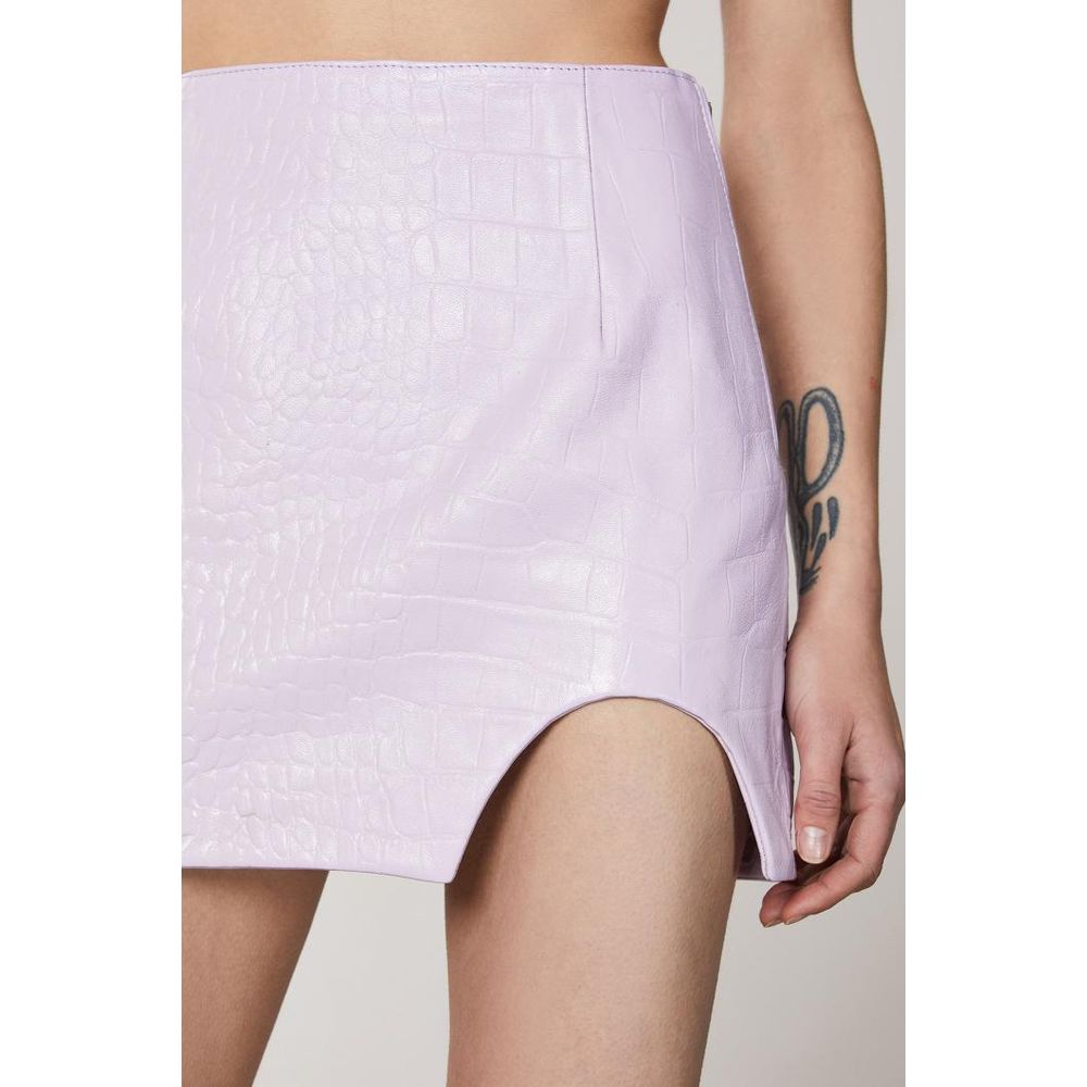 Patrizia Pepe Purple Leather Mini Skirt - Luxury Elegance Redefined