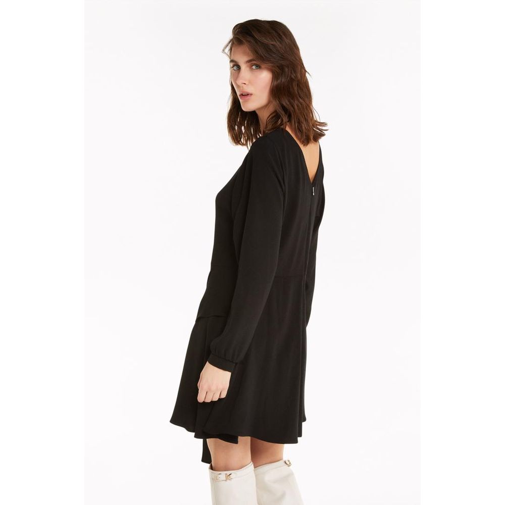 Patrizia Pepe Black Viscose Casual Dress - Effortless Luxury Elegance