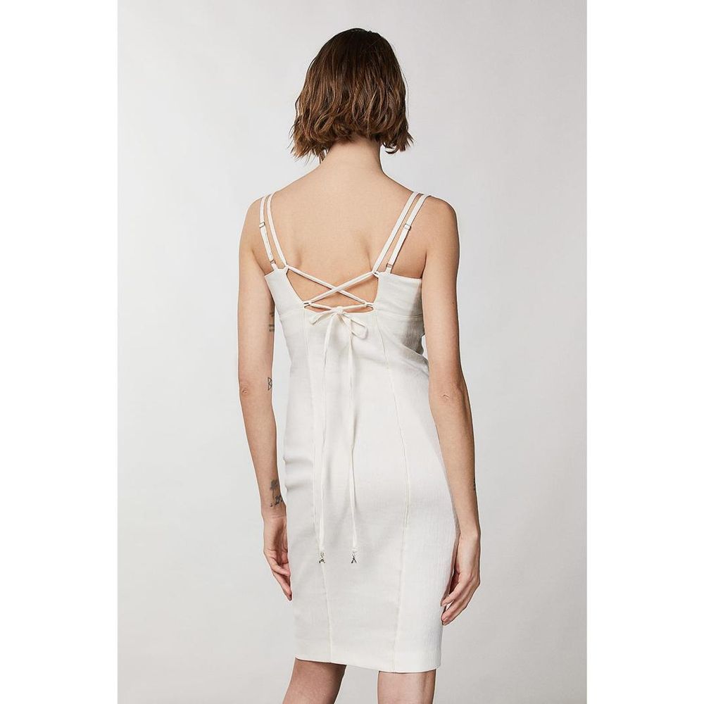 Patrizia Pepe White Flax Casual Dress - Luxe Couture Elegance