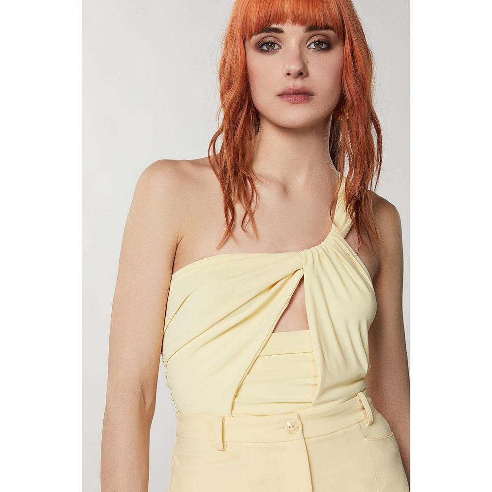 Patrizia Pepe Yellow Acetate Tank Top - Elevate Your Elegance
