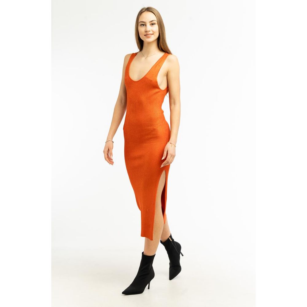 Patrizia Pepe Solar Orange Midi Dress - Exquisite Elegance
