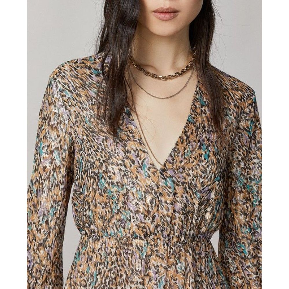Patrizia Pepe Gold Silk Casual Dress - Artisanal Elegance