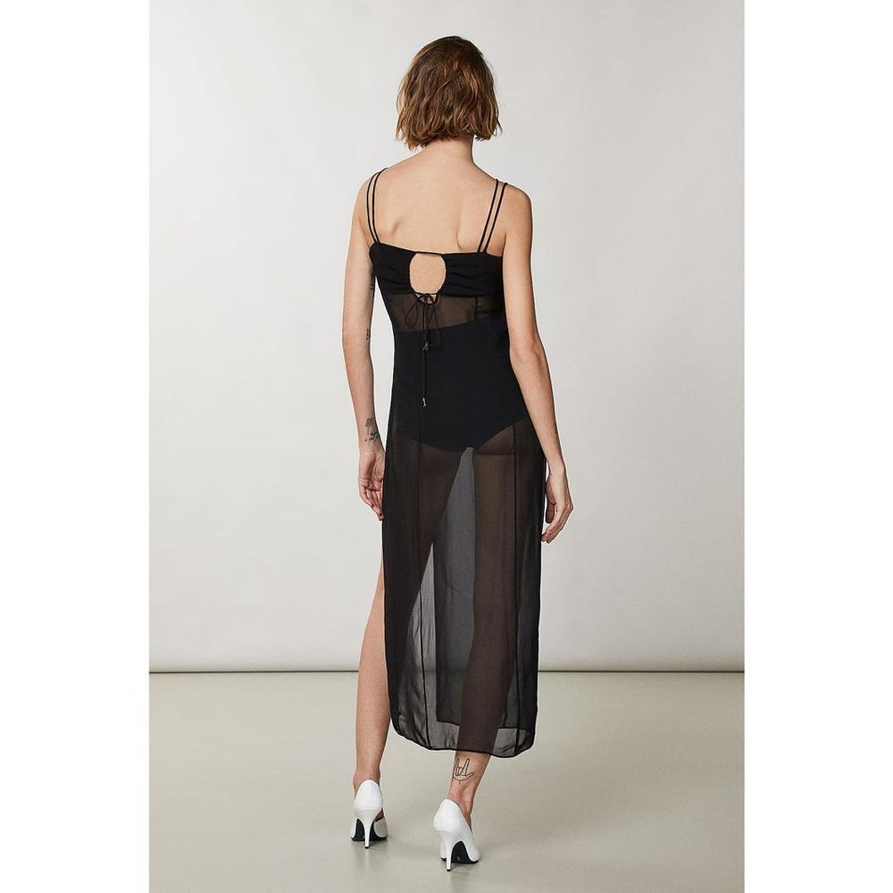 Patrizia Pepe Black Viscose Cocktail Dress - Couture Elegance