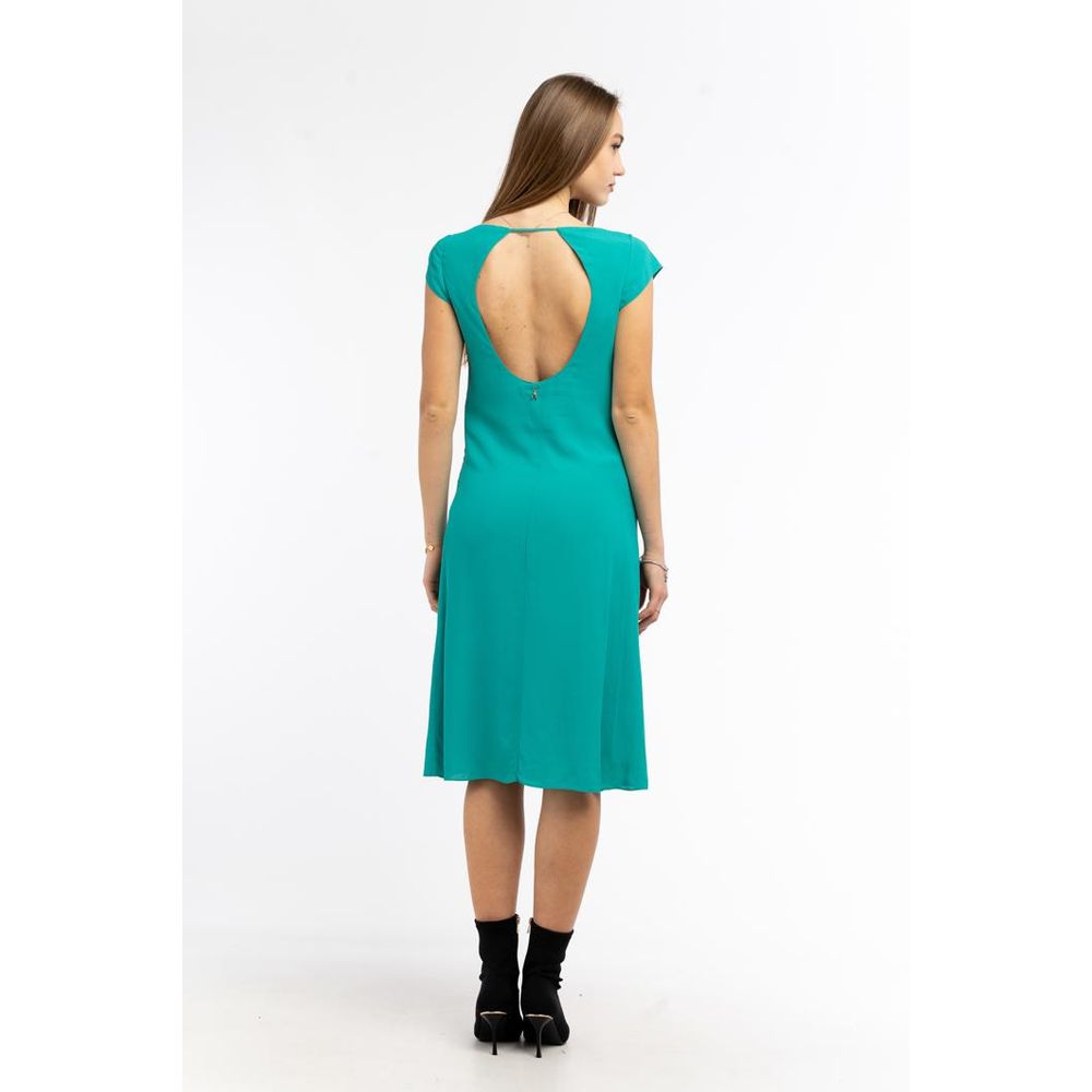 Patrizia Pepe Illusion Green Viscose Midi Dress - Luxury Elegance