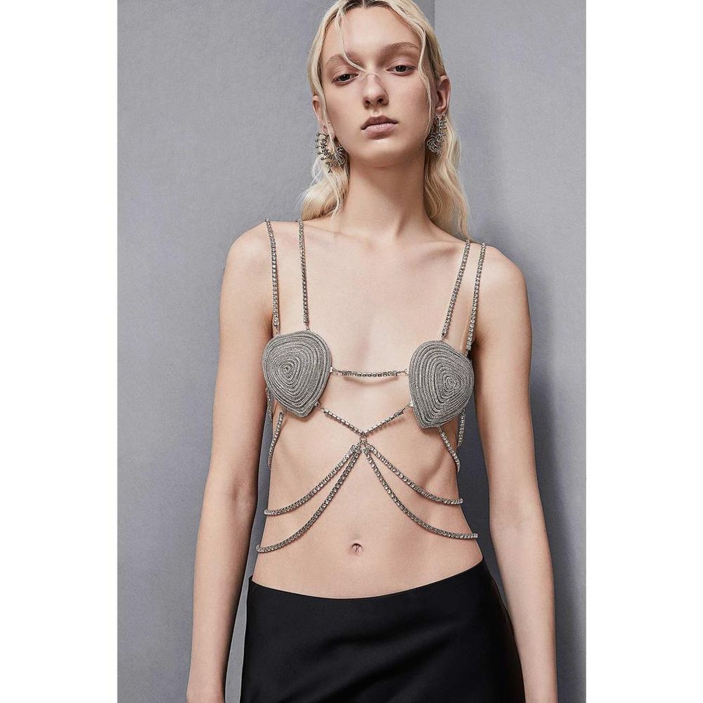 Patrizia Pepe White Copper Bra - Artisanal Elegance in Luxury