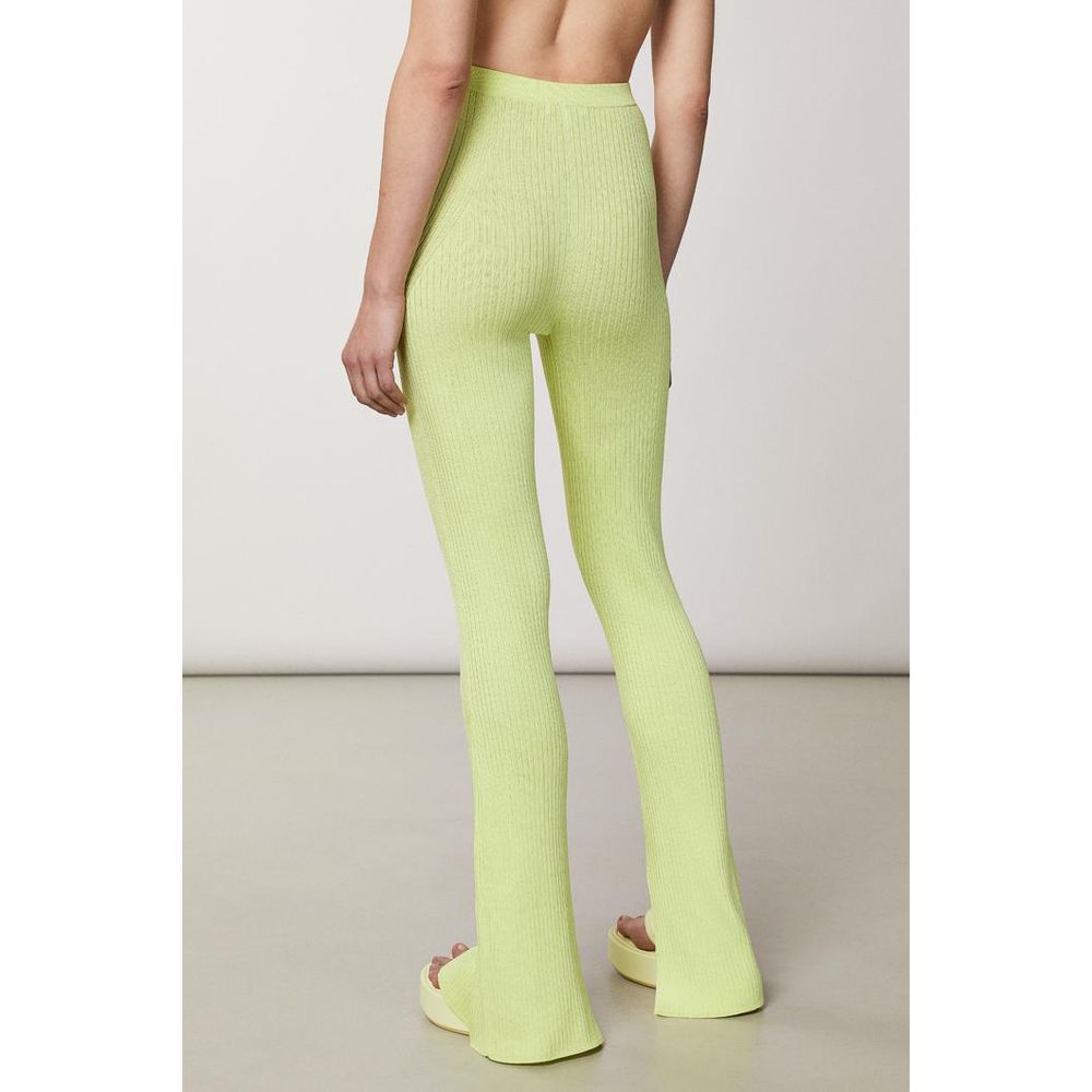 Patrizia Pepe Yellow Viscose Casual Pants - Effortless Luxury Elegance