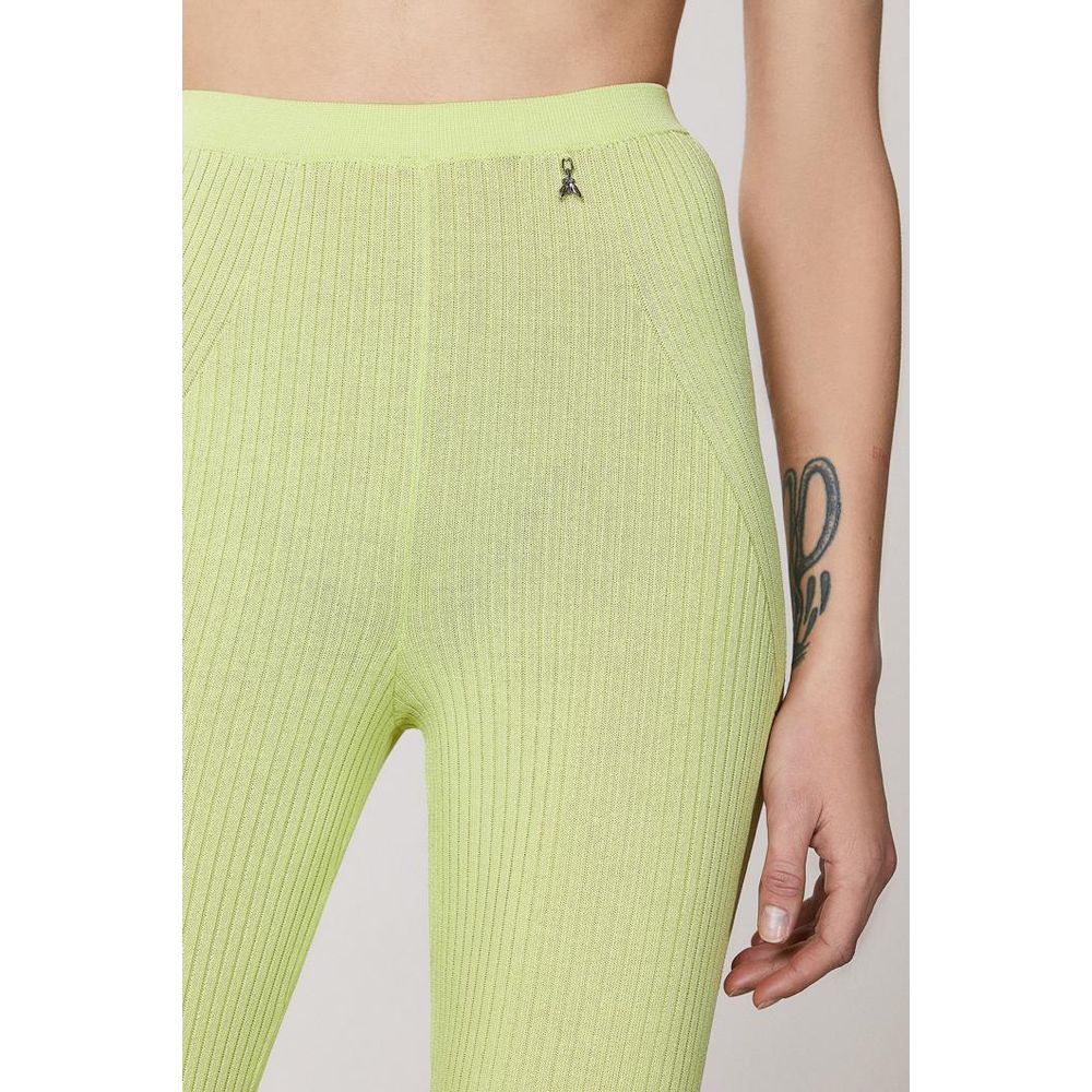 Patrizia Pepe Yellow Viscose Casual Pants - Exquisite Elegance