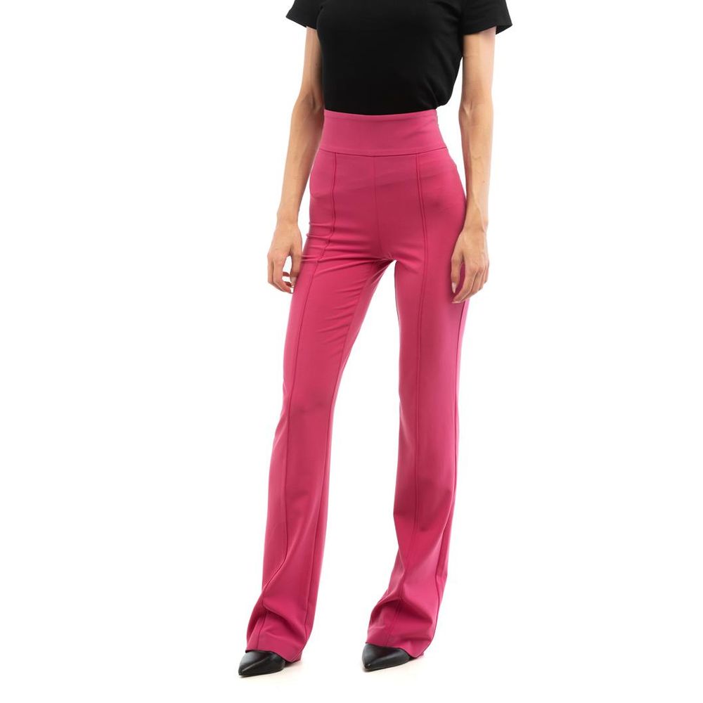 Elevate your wardrobe with Patrizia Pepe's Ceremony Fuchsia Casual Pants, crafted from a luxurious blend of polyester and elastane for a flawless fit that exudes sophistication.