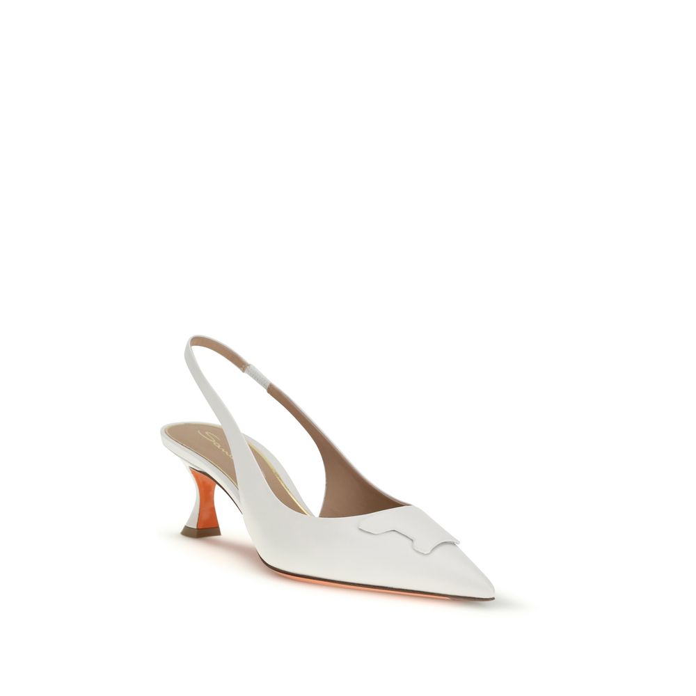 Santoni Mid Heel Pumps - Exquisite Calf Leather Elegance