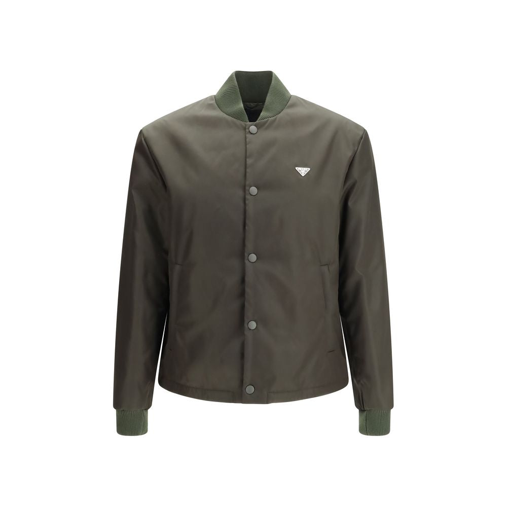 Experience the allure of the Prada Bicolor Nylon Bomber, a masterpiece of exquisite craftsmanship and timeless elegance, perfect for the discerning individual.