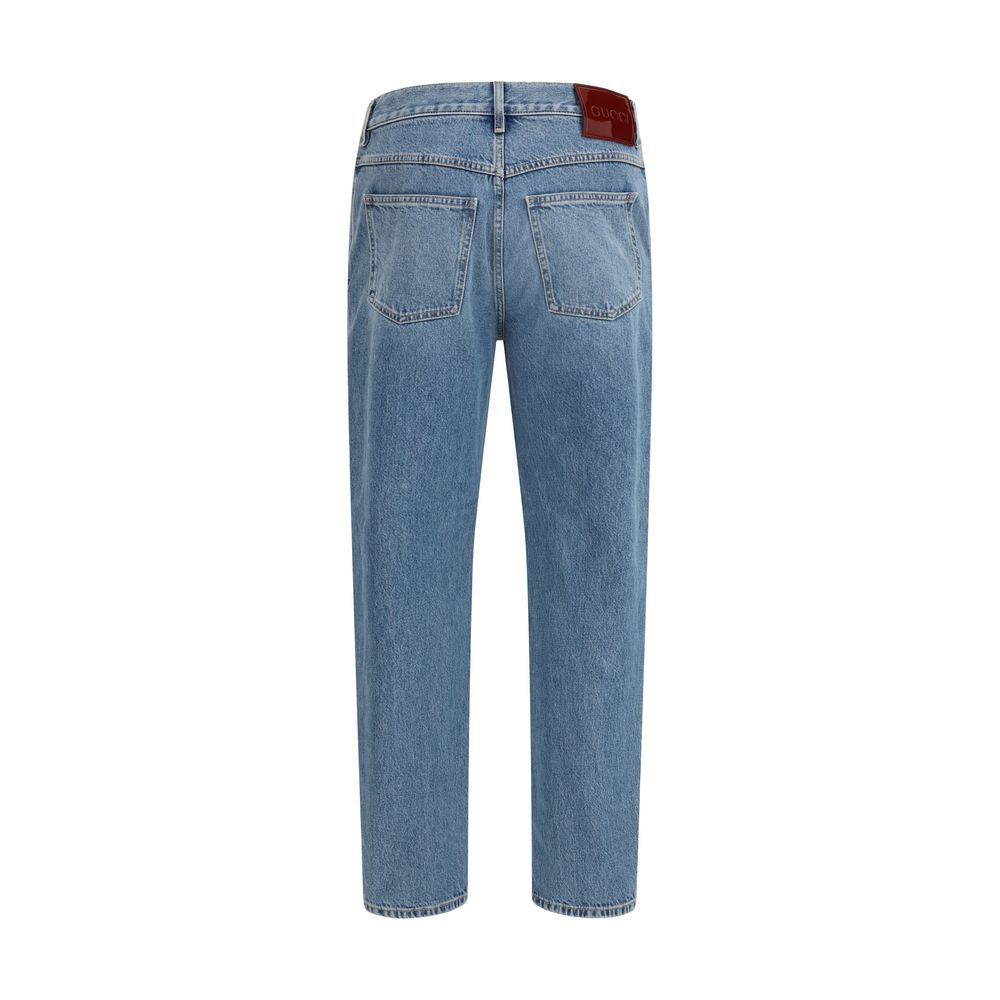 Gucci Light Blue Cotton Slim Fit Jeans - Timeless Luxury Redefined