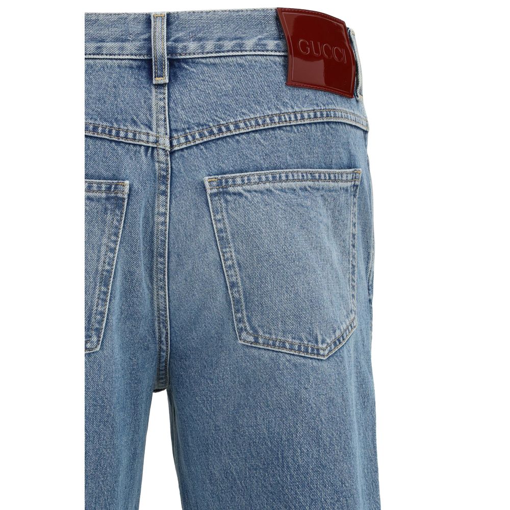 Gucci Light Blue Cotton Slim Fit Jeans - Timeless Luxury Redefined