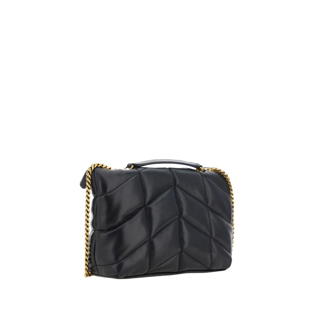 Indulge in the exquisite Saint Laurent Black Lamb Ovis Aries Aries Shoulder Bag, a timeless blend of luxury and sophistication crafted from premium lamb leather, perfect for every occasion.