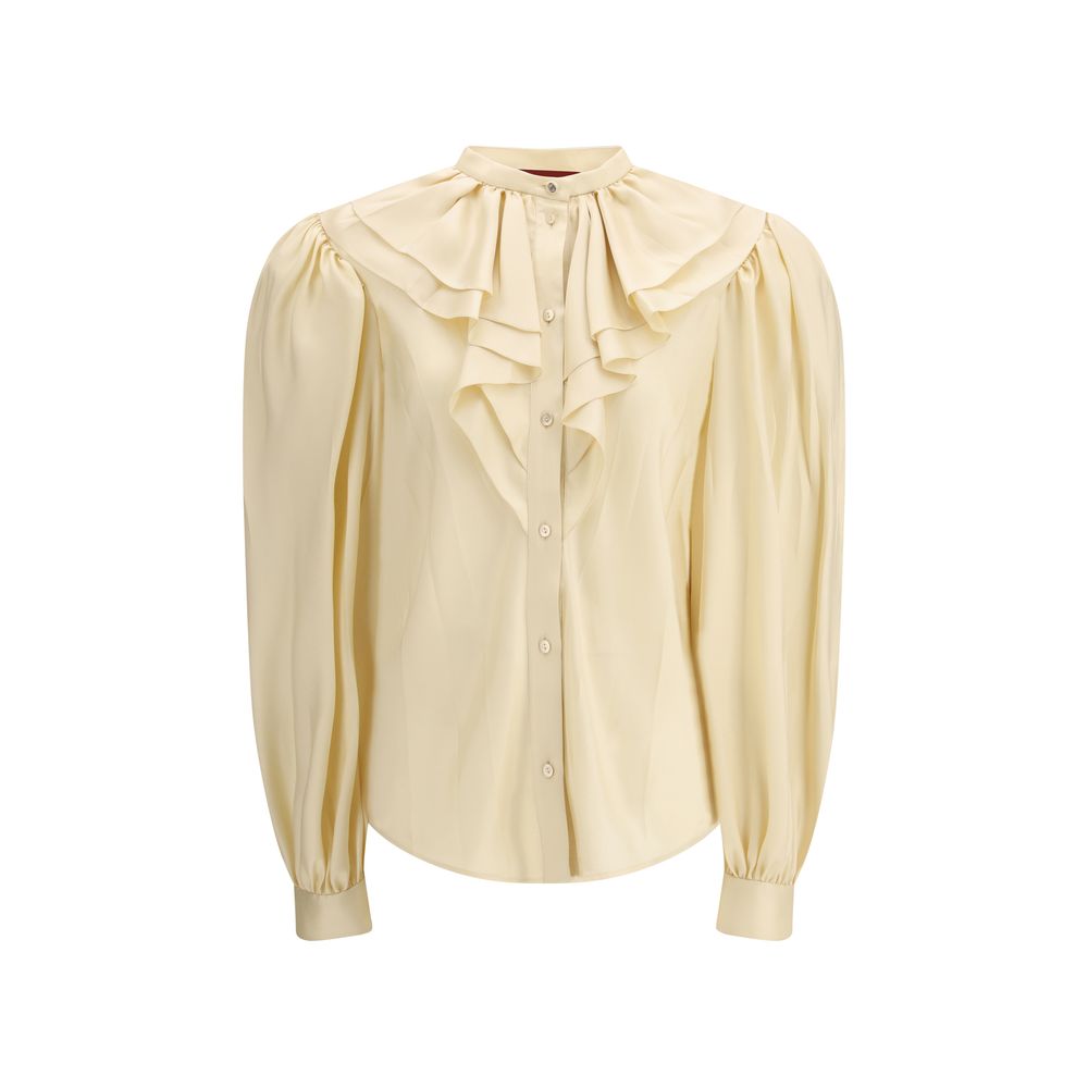Gucci Beige Silk Shirt – Designer Couture Elegance Unveiled
