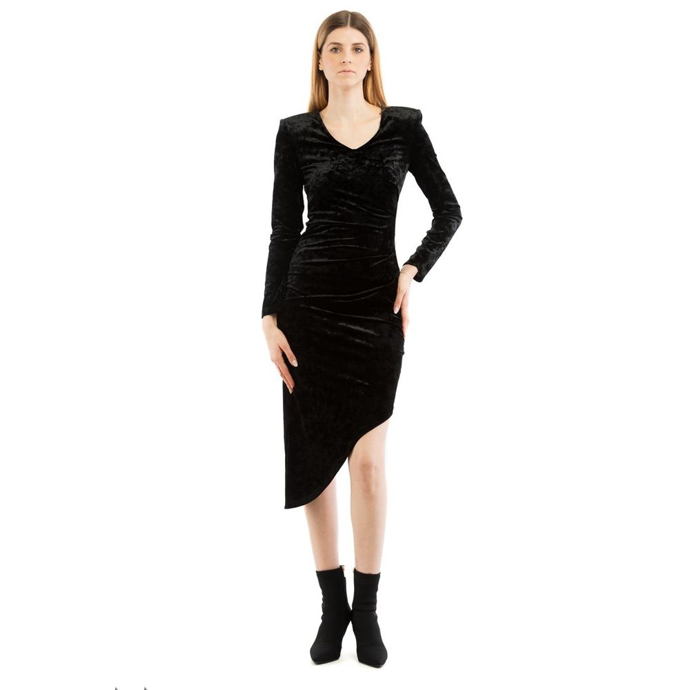 Patrizia Pepe Black Polyester Casual Dress - Timeless Elegance