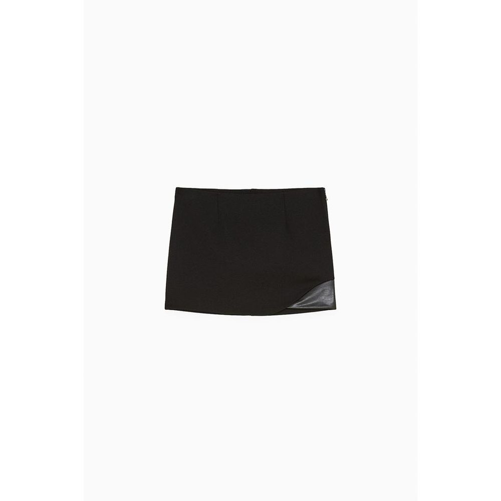 Patrizia Pepe Black Viscose Mini Skirt - Artisanal Elegance
