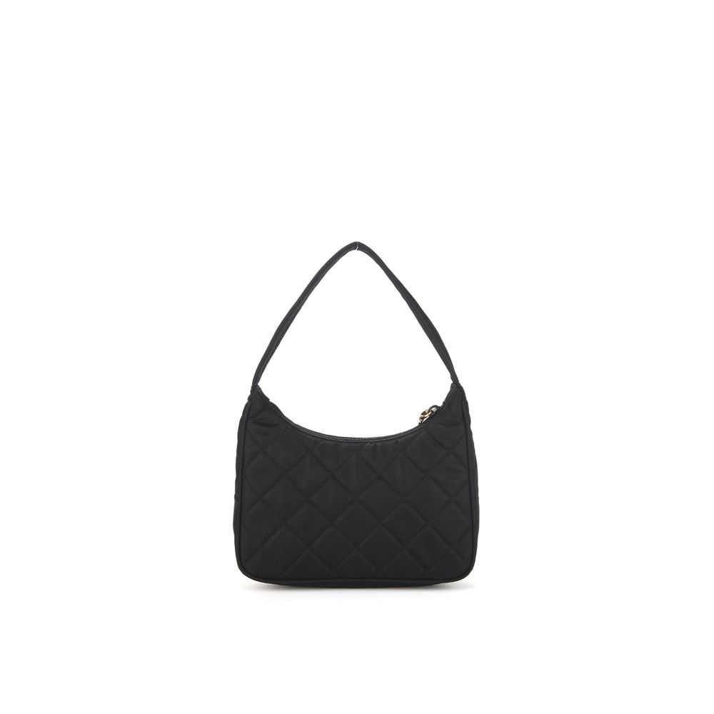 Indulge in the Prada Black Nylon Shoulder Bag, a masterpiece of exquisite craftsmanship that elevates your style with timeless elegance and luxurious allure.
