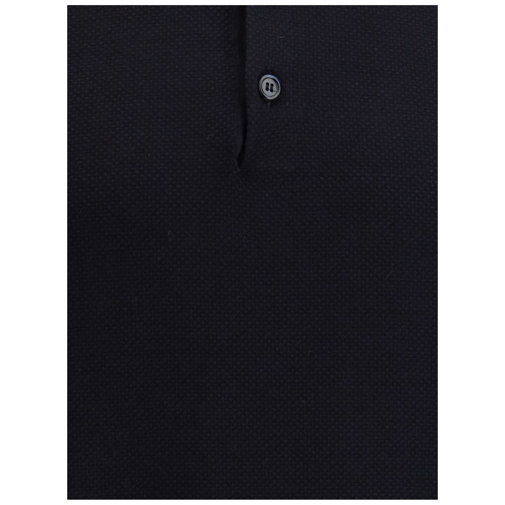 Brioni Black Cotton Polo Shirt - Designer Luxury Redefined
