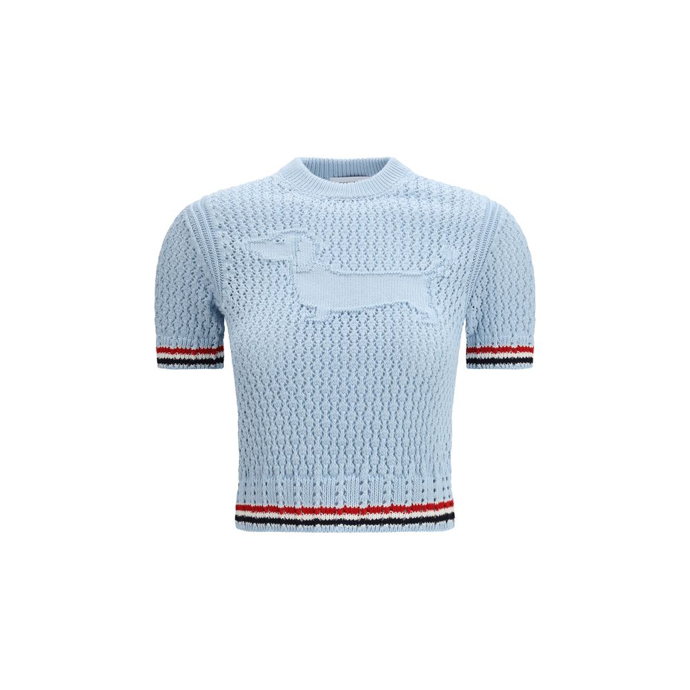 Thom Browne Blue Cotton Sweatshirt - Exquisite Luxury Wear