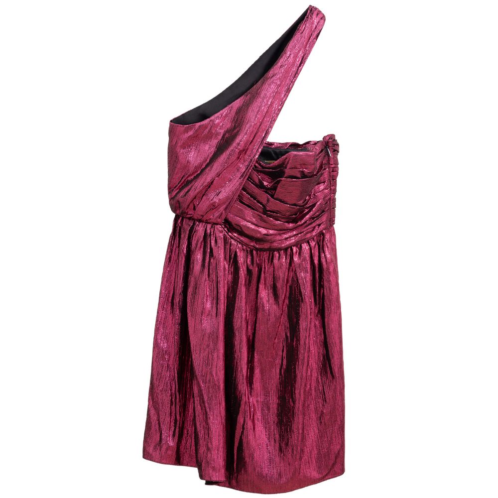 Elevate your evening with the Saint Laurent Fuchsia Viscose Short Dress, a luxurious blend of metallic lamé and silk, embodying modern elegance for unforgettable moments.