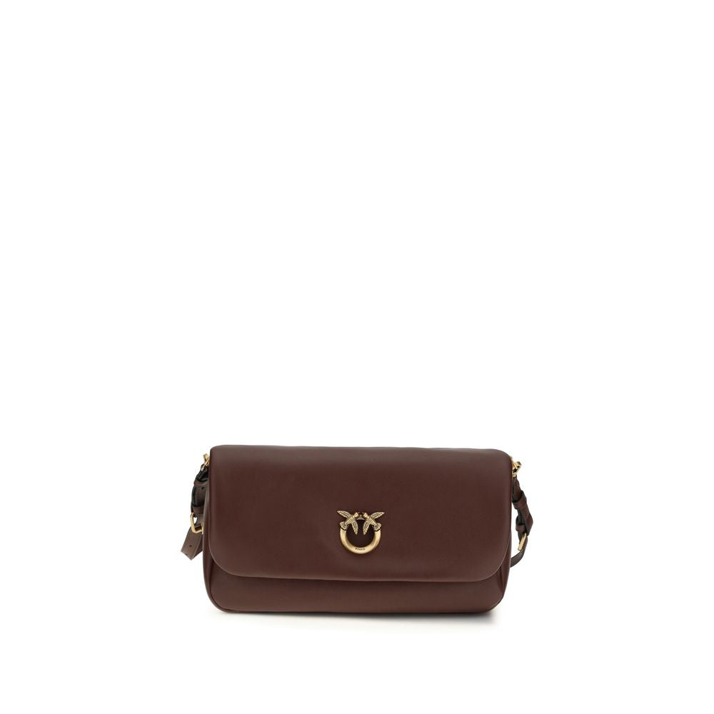 Discover the PINKO Brown Calf Leather Bos Taurus Shoulder Bag, a masterpiece of Italian craftsmanship that embodies timeless elegance and versatile sophistication for every occasion.