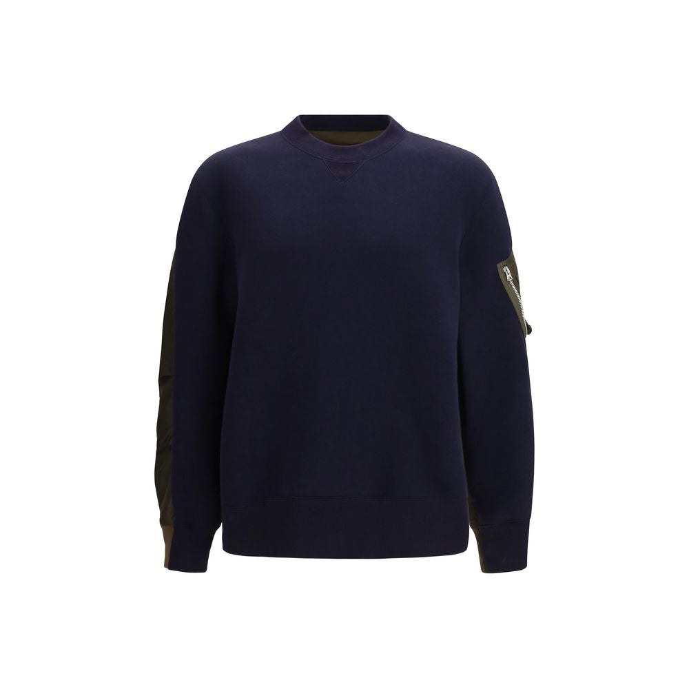 Sacai Blue Cotton Sweatshirt - Luxury Comfort Redefined