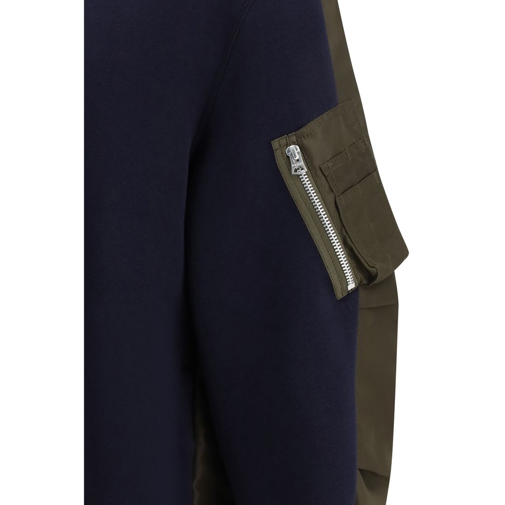 Sacai Blue Cotton Sweatshirt - Luxury Comfort Redefined