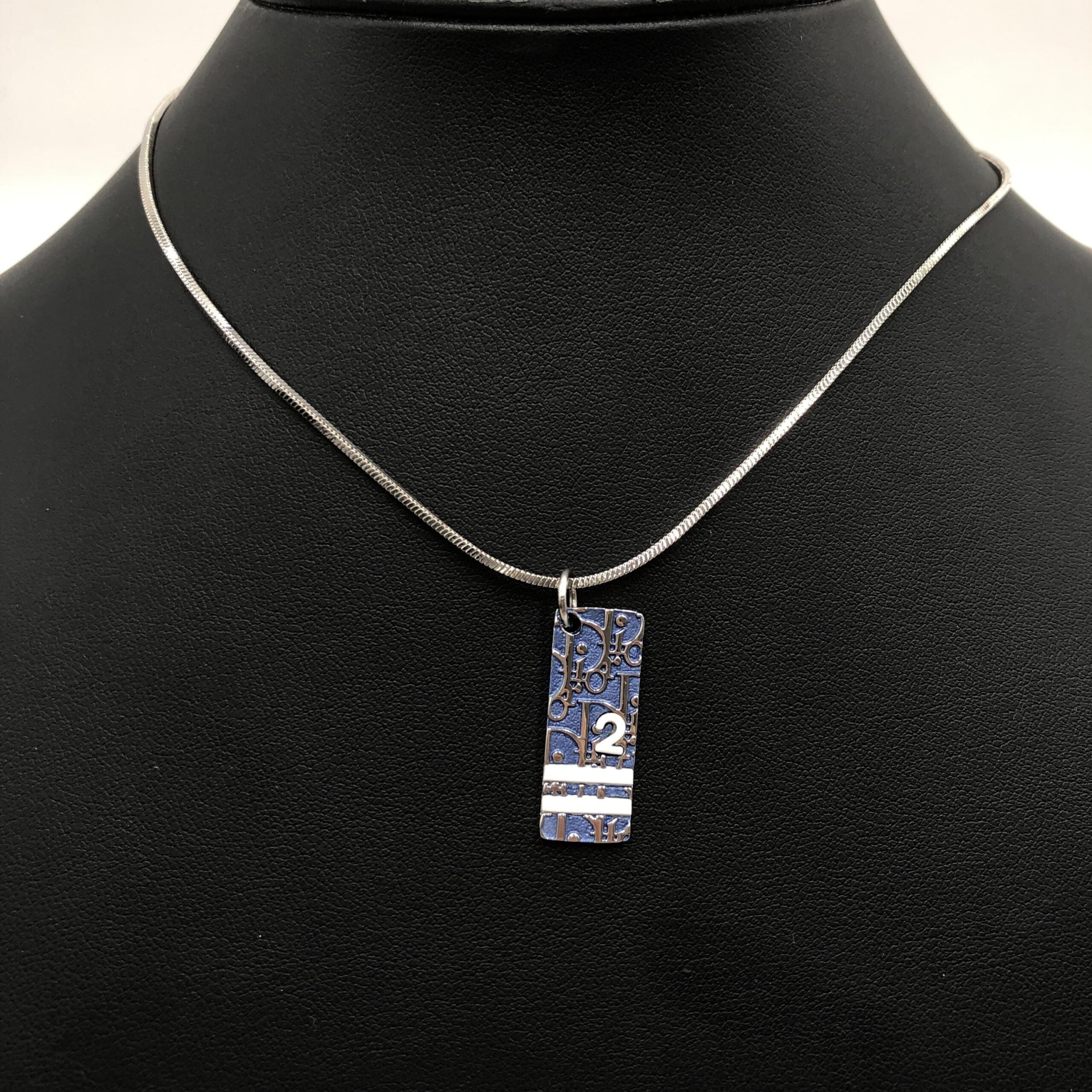 Christian Dior Blue Trotter Pendant Necklace, artisanal elegance