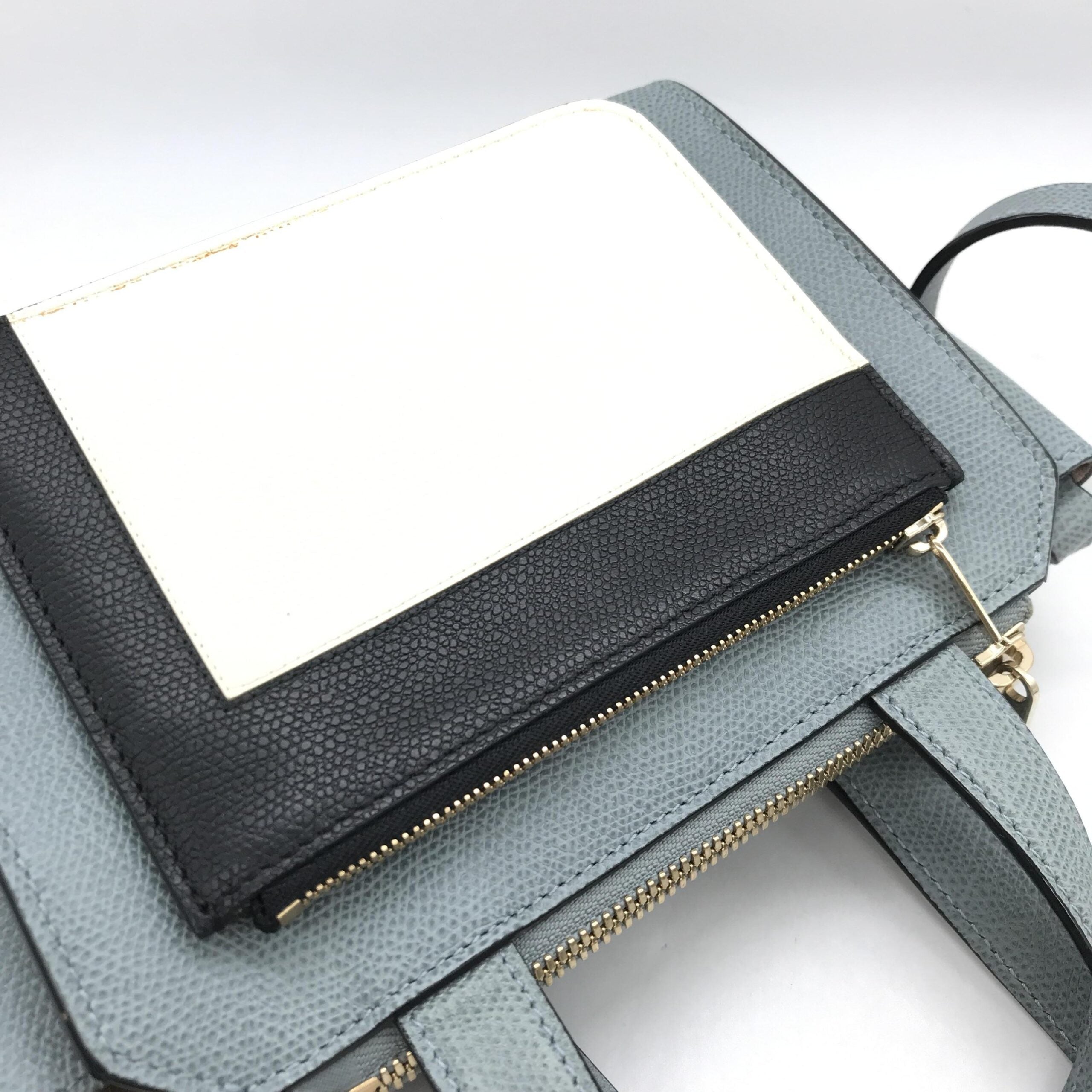 Valextra Leather Tote Bag In Gray