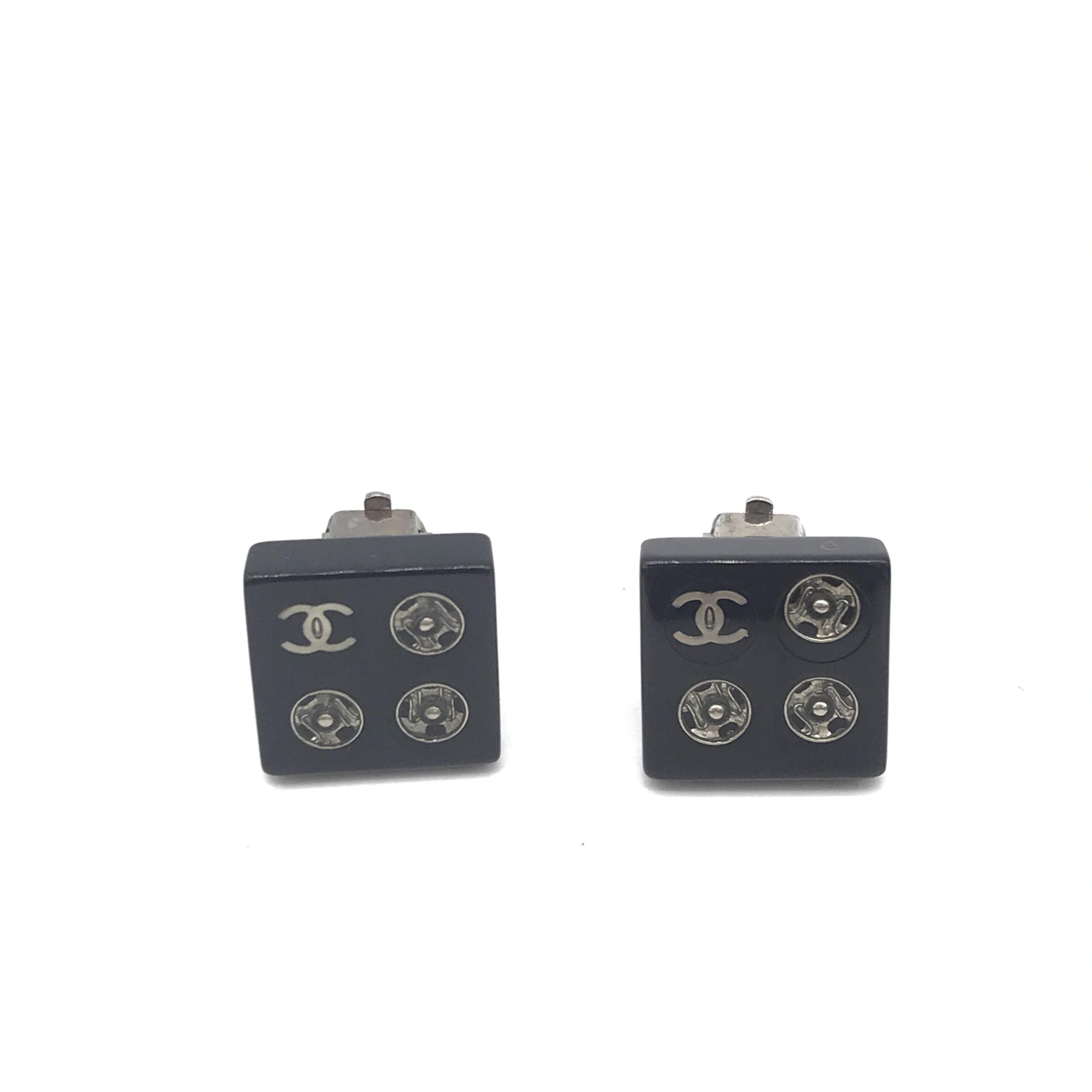 Chanel Coco Mark Square Clip-On Earrings - Timeless Couture Elegance
