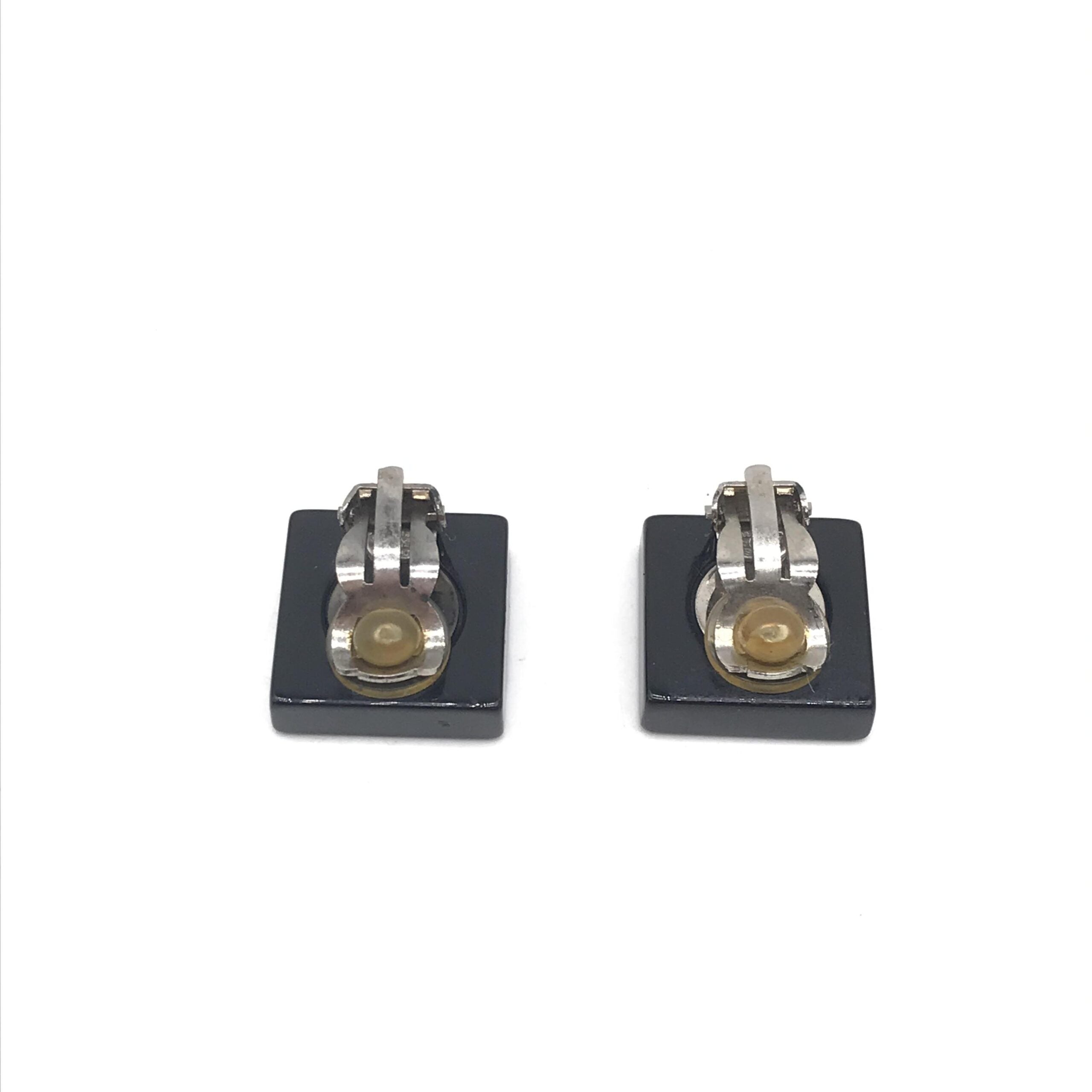 Chanel Coco Mark Square Clip-On Earrings - Timeless Couture Elegance