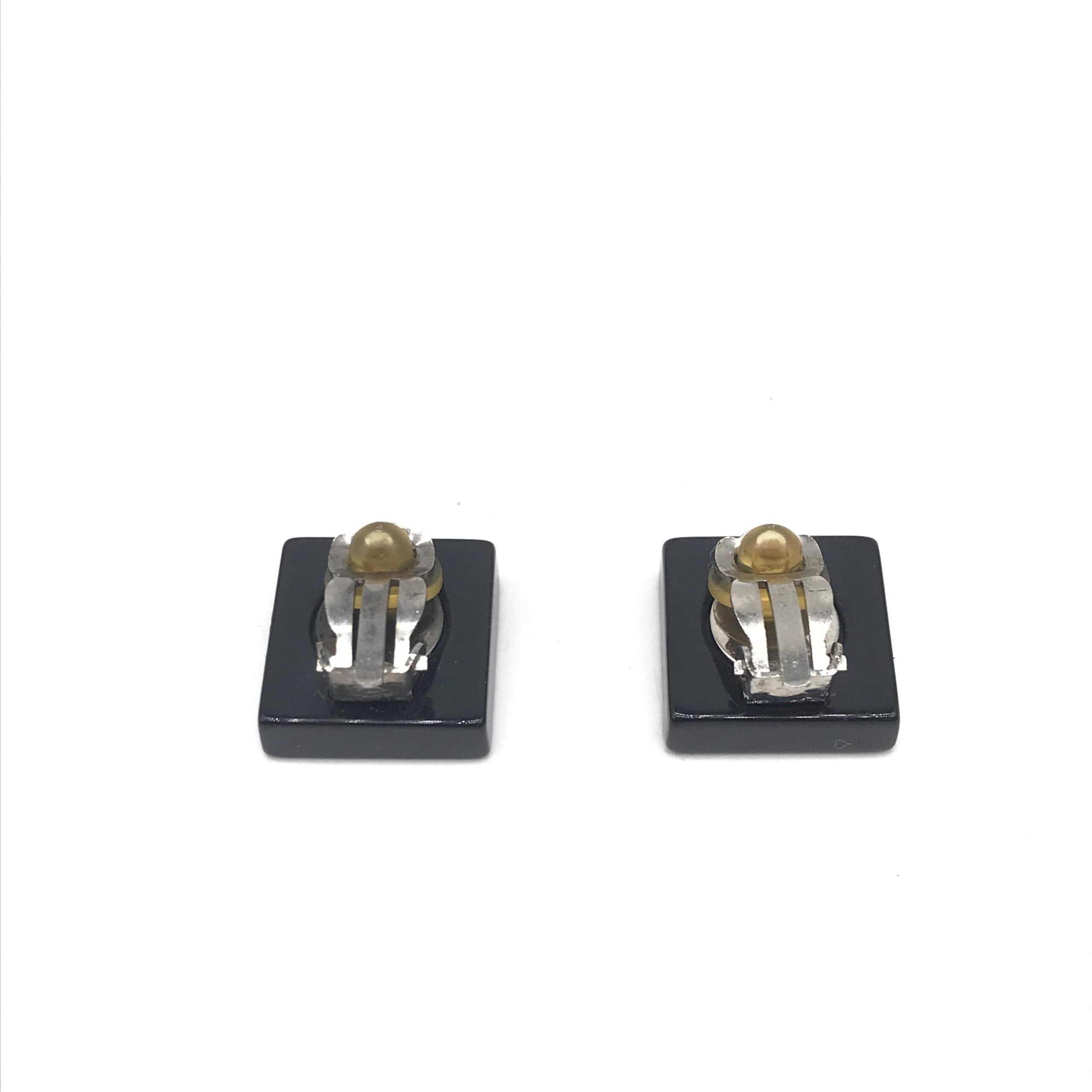 Chanel Coco Mark Square Clip-On Earrings - Timeless Couture Elegance