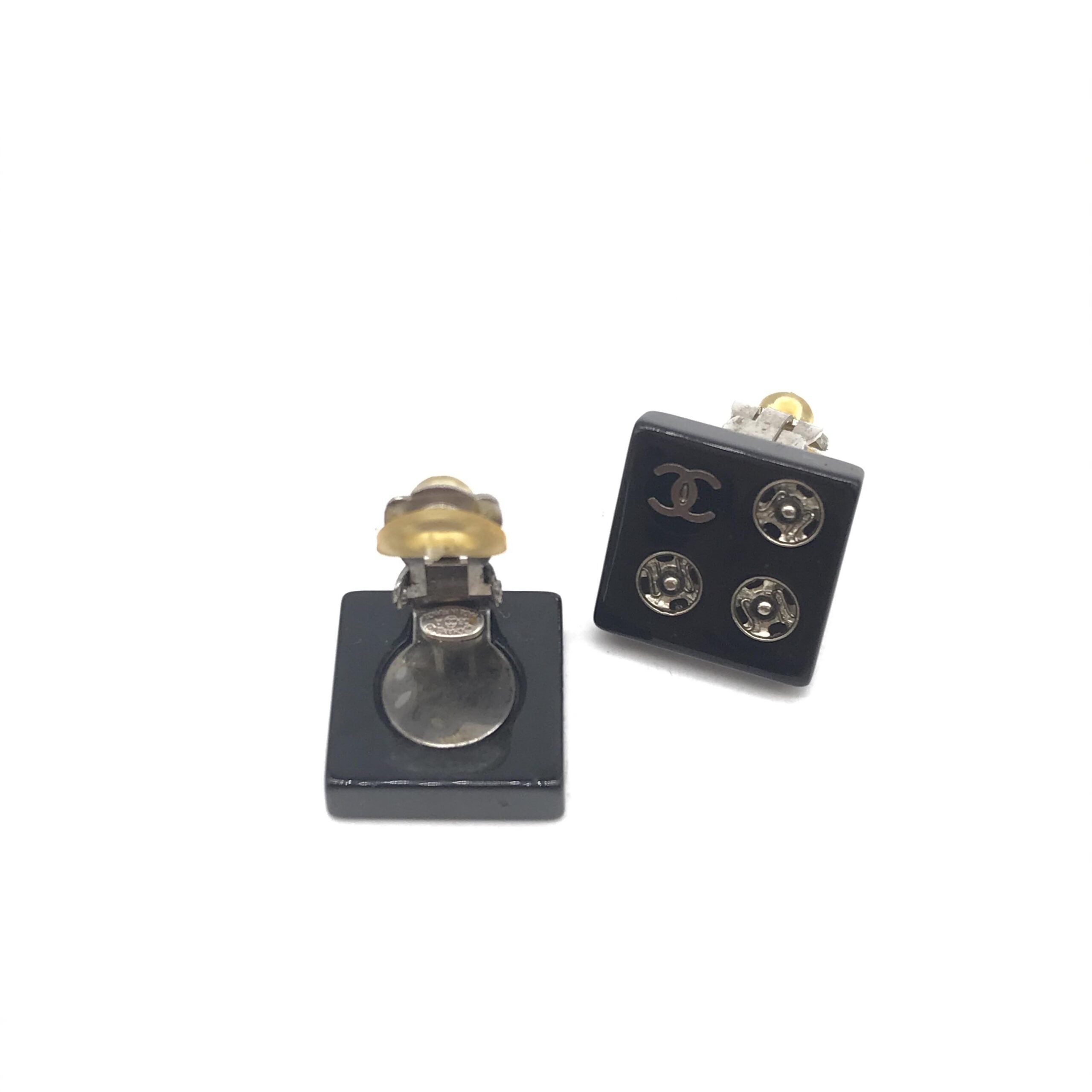 Chanel Coco Mark Square Clip-On Earrings - Timeless Couture Elegance