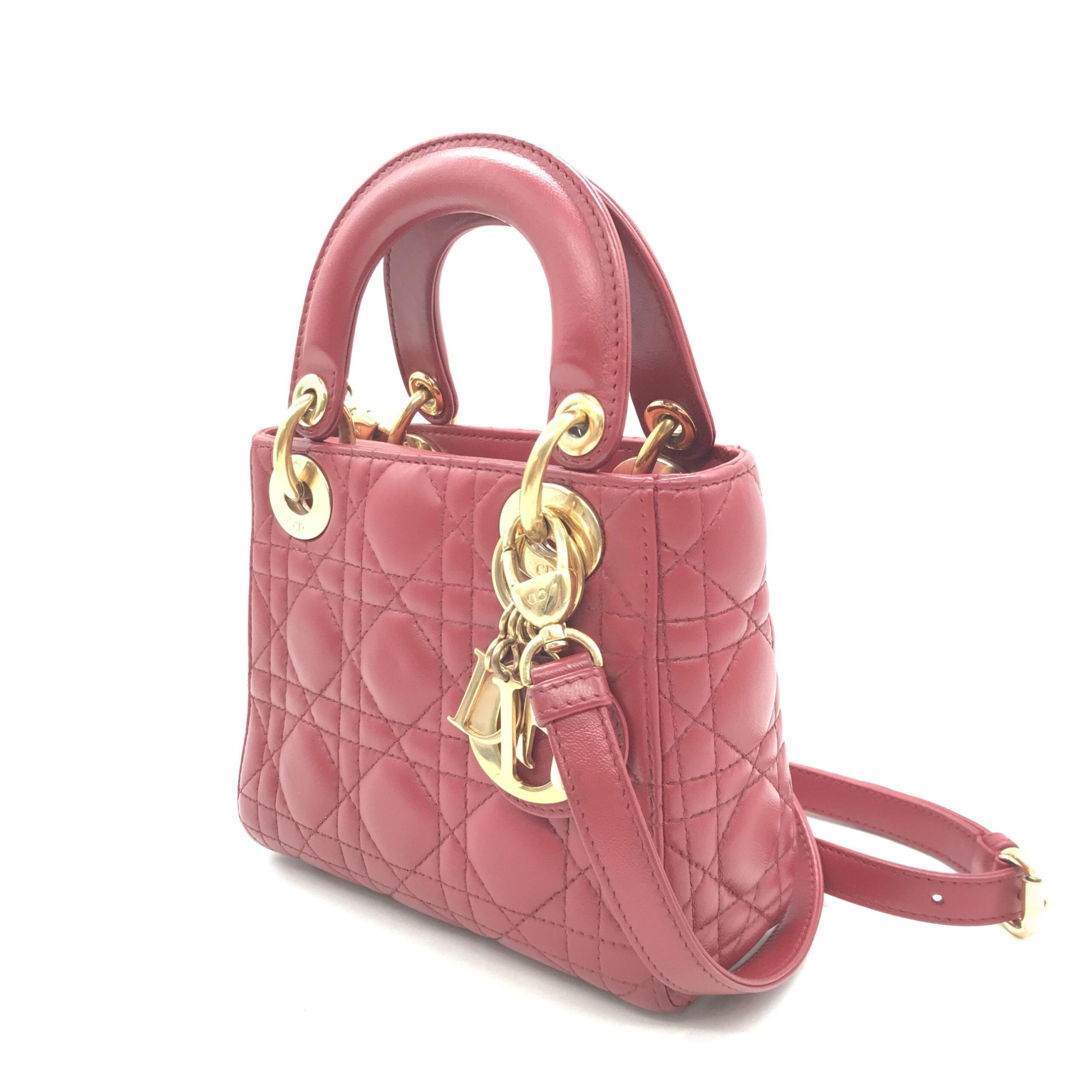 Christian Dior Mini Lady Dior Handbag In Pink