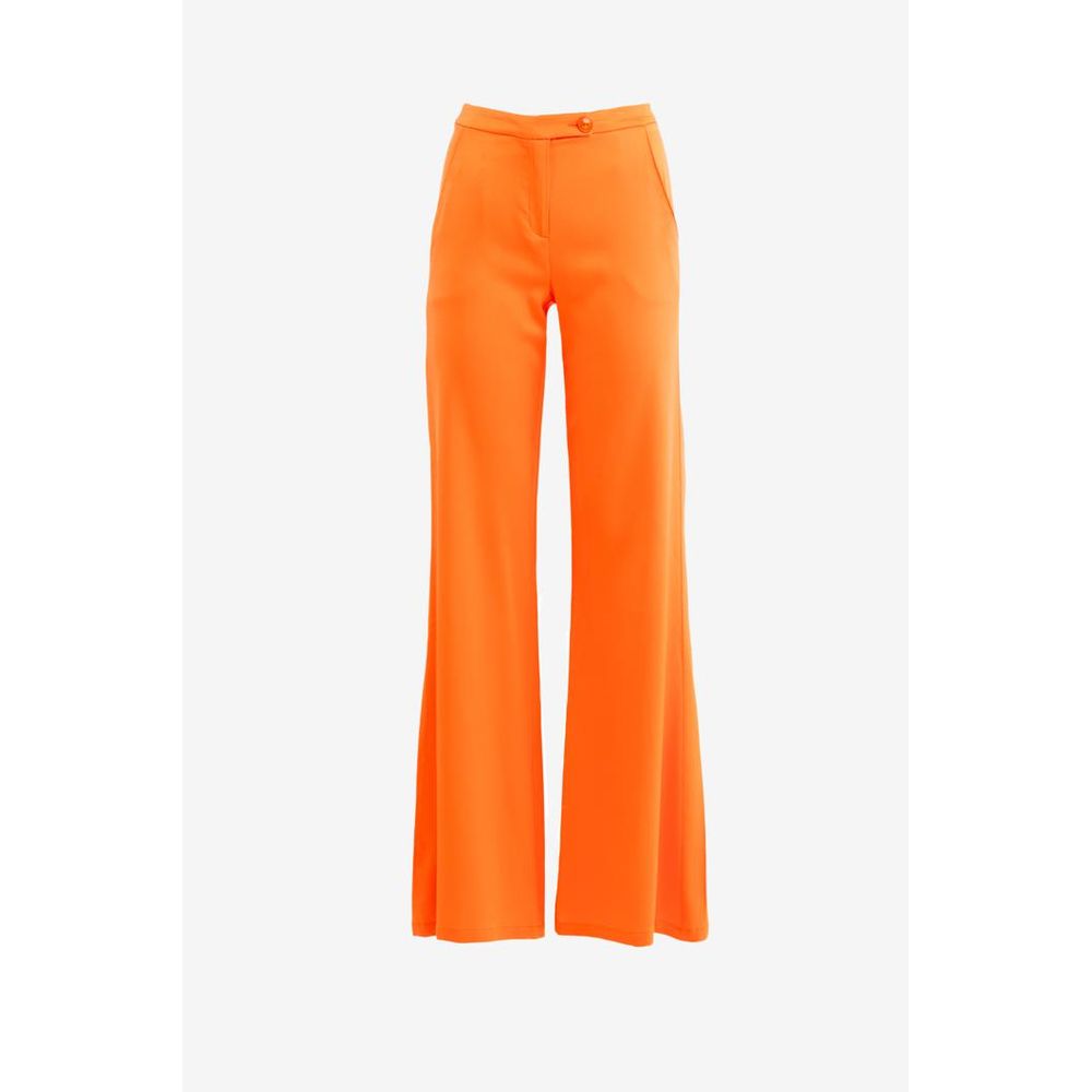 Patrizia Pepe Flame Orange Viscose Casual Pants - Luxurious Elegance