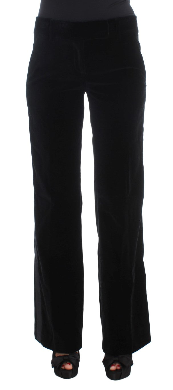Ermanno Scervino Black Viscose Pants - Timeless Luxury Fashion