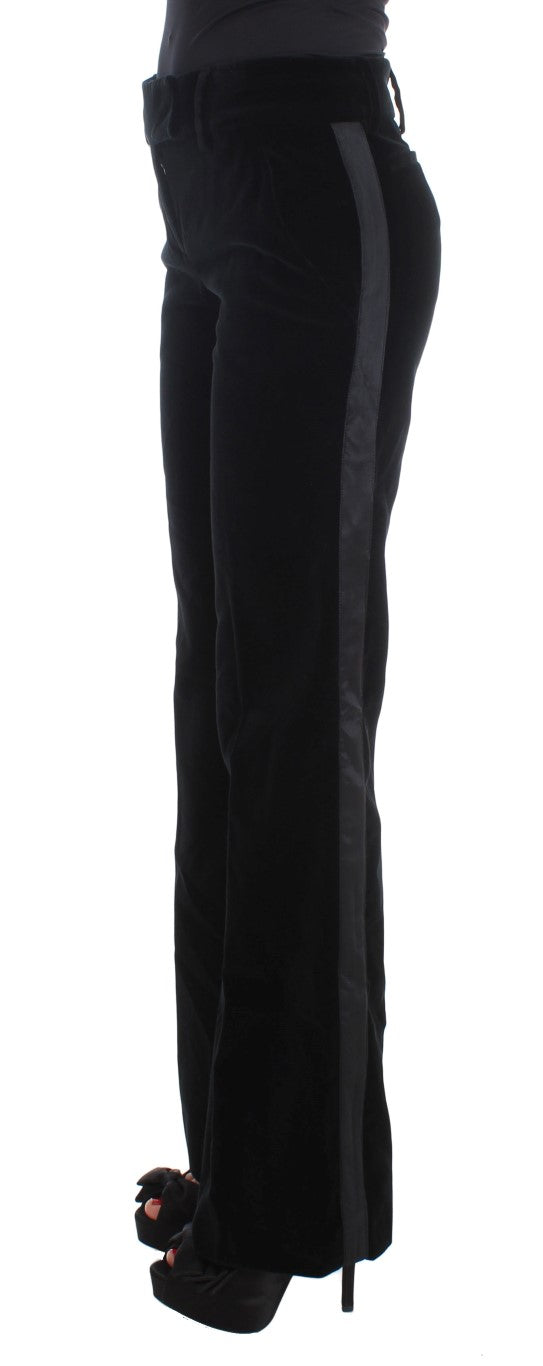 Ermanno Scervino Black Viscose Wide Leg Pants - Timeless Luxury