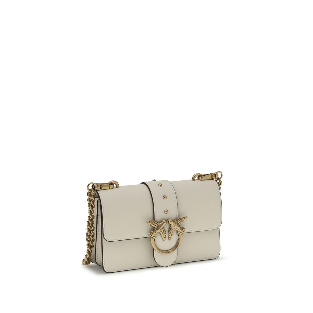 PINKO Love One Beige Calf Leather Shoulder Bag - Timeless Elegance
