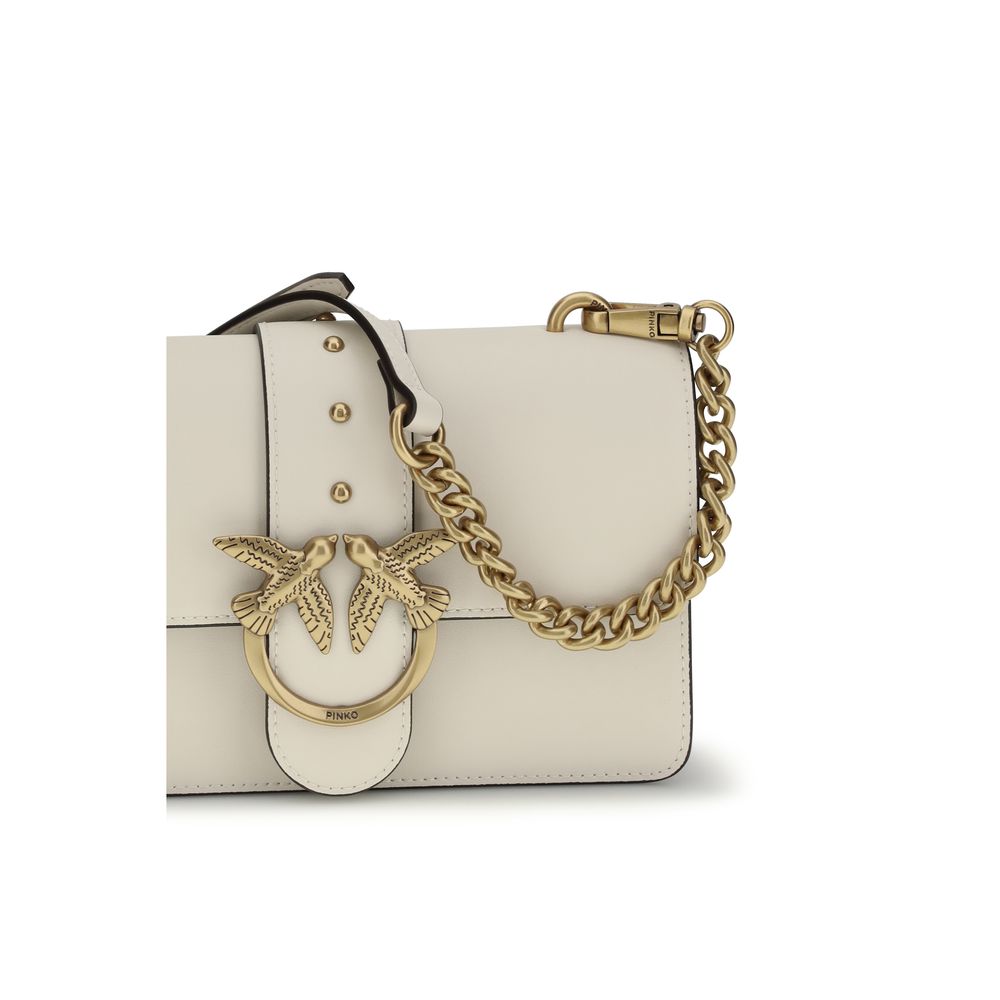 PINKO Love One Shoulder Bag - Exquisite Beige Calf Leather