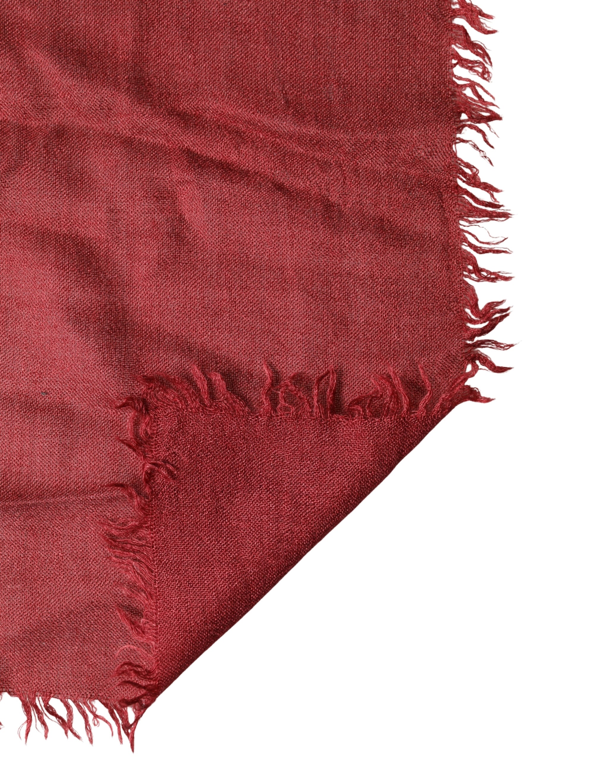 Dolce & Gabbana Red Cashmere Silk Fringe Wrap Foulard 200cm X 70cm Scarf
