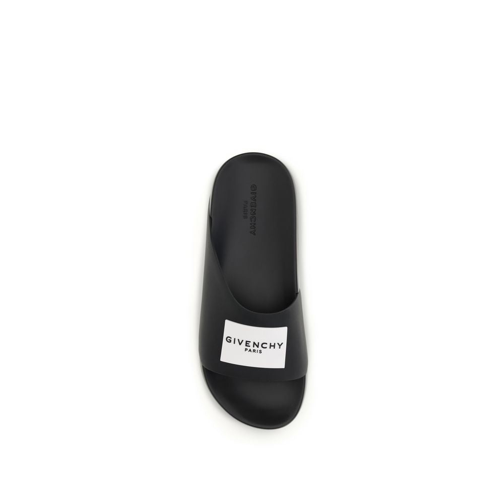 Givenchy Black Rubber Slippers – Designer Artisanal Luxury Footwear