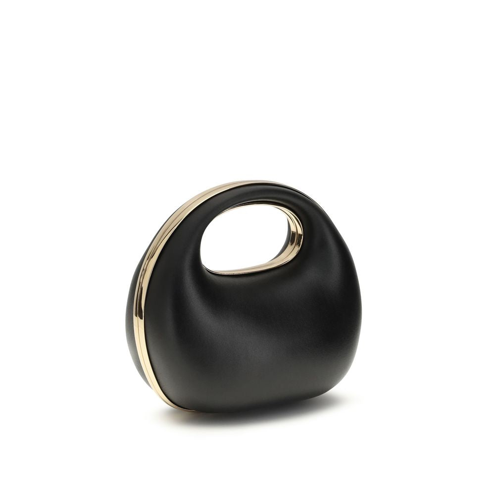 Elevate your style with the Sacai Black Calf Leather Bos Taurus Handbag, a masterpiece of craftsmanship and elegance, perfect for the discerning connoisseur of luxury.