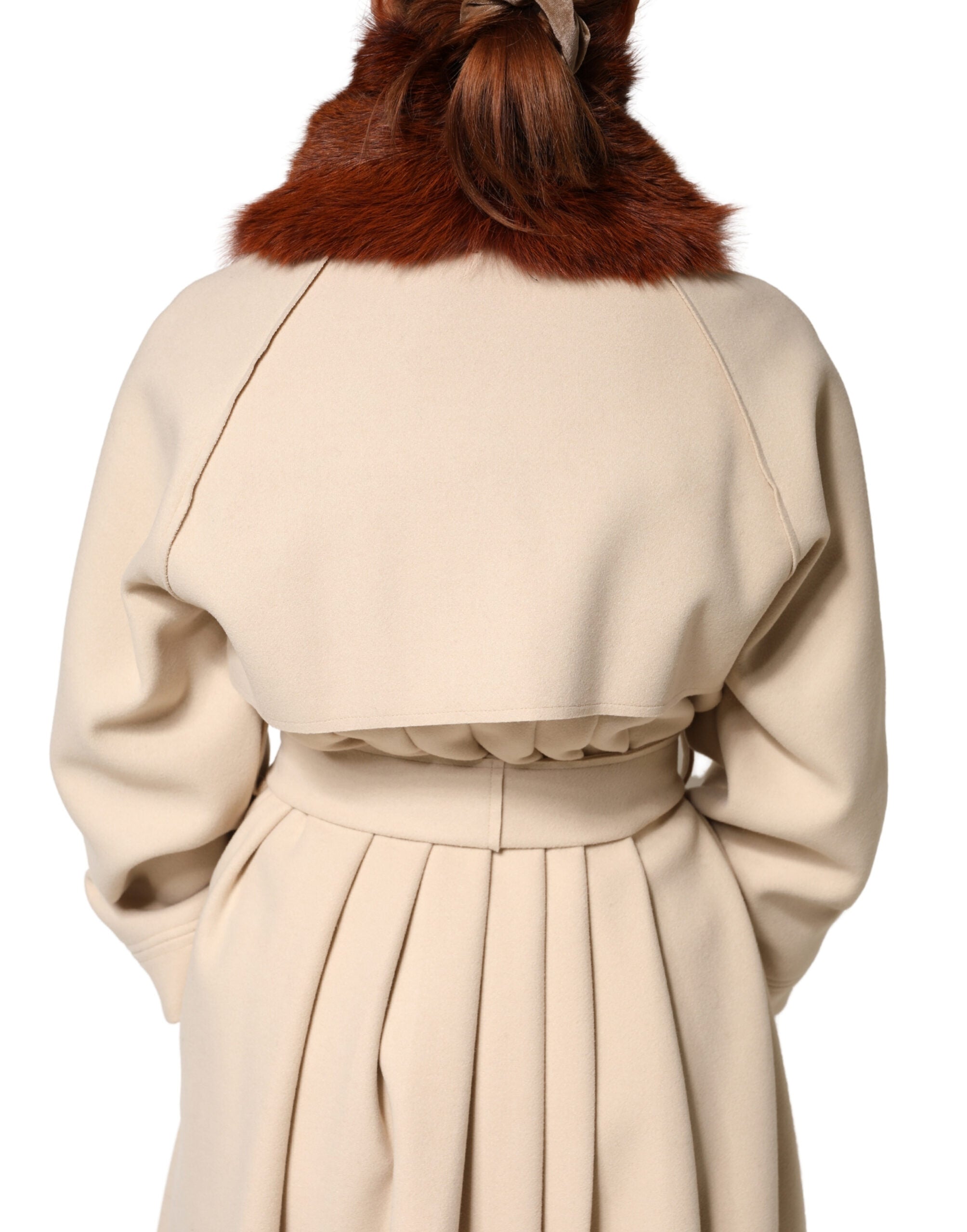 Dolce & Gabbana Brown Mink Fur Collar Women Neck Wrap 60cm x 14cm Scarf