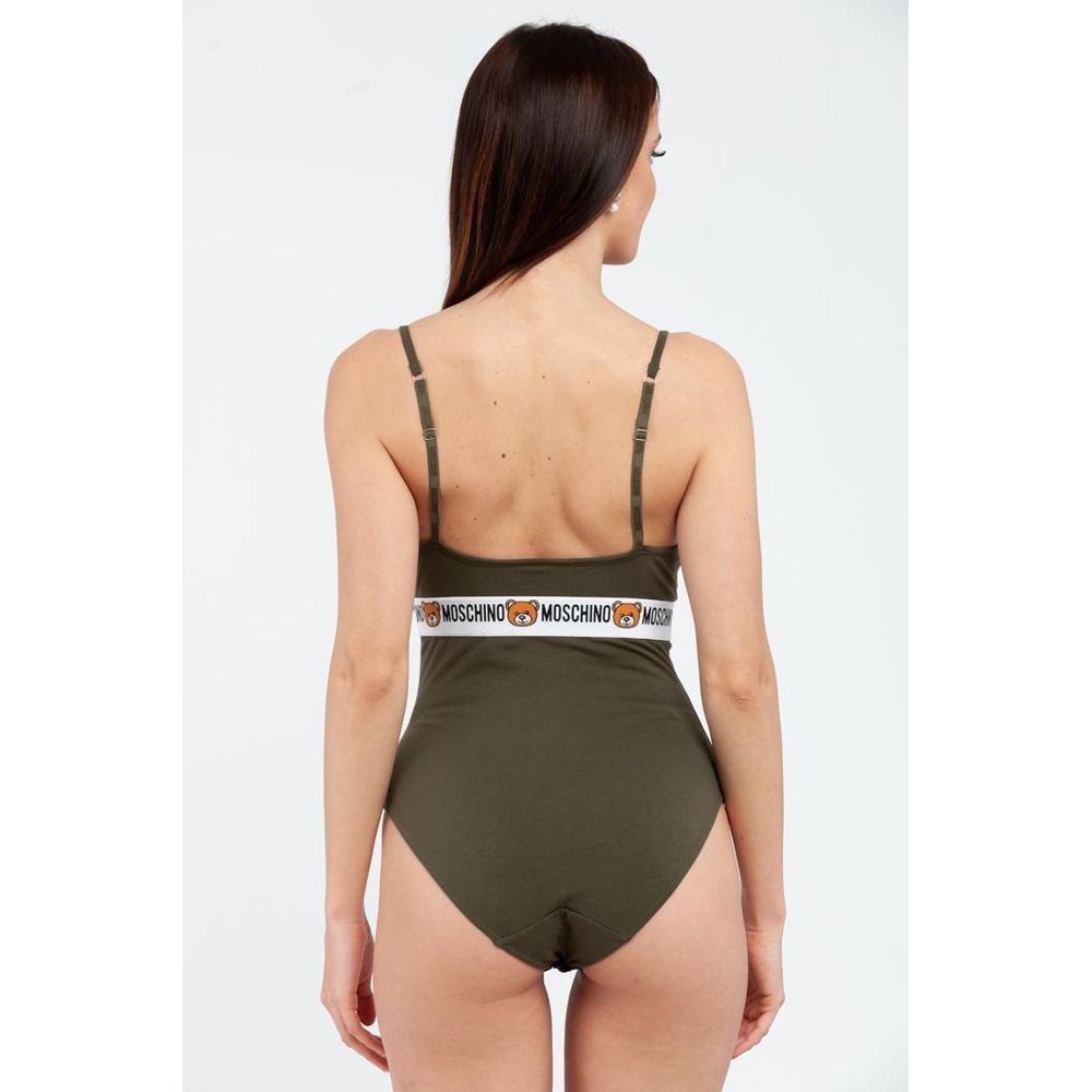 Elevate your wardrobe with the Moschino Bicolor Cotton Bodysuit, a luxurious blend of 92% cotton and 8% elastane, designed to accentuate your curves with timeless elegance.