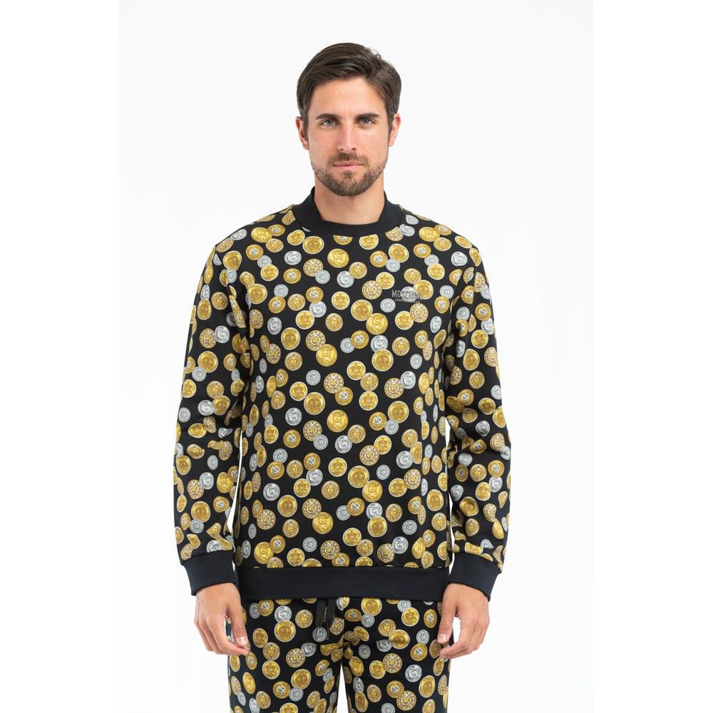 Indulge in the Moschino Black Cotton Sweatshirt, a luxurious blend of 95% cotton and 5% elastane, redefining elegance for those who appreciate sophistication in every moment.