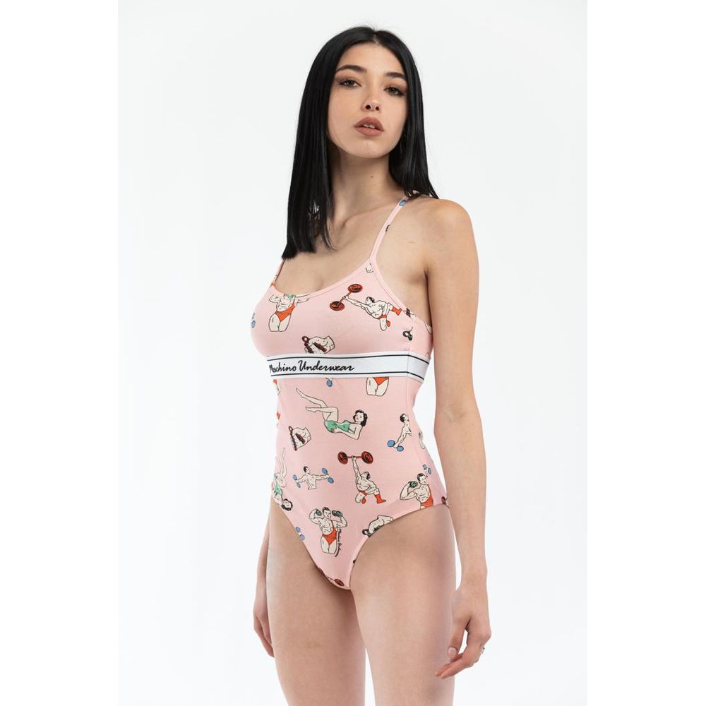 Indulge in the Moschino Pink Cotton Bodysuit, a luxurious blend of comfort and style, perfect for those who embrace elegance and sophistication in every moment.