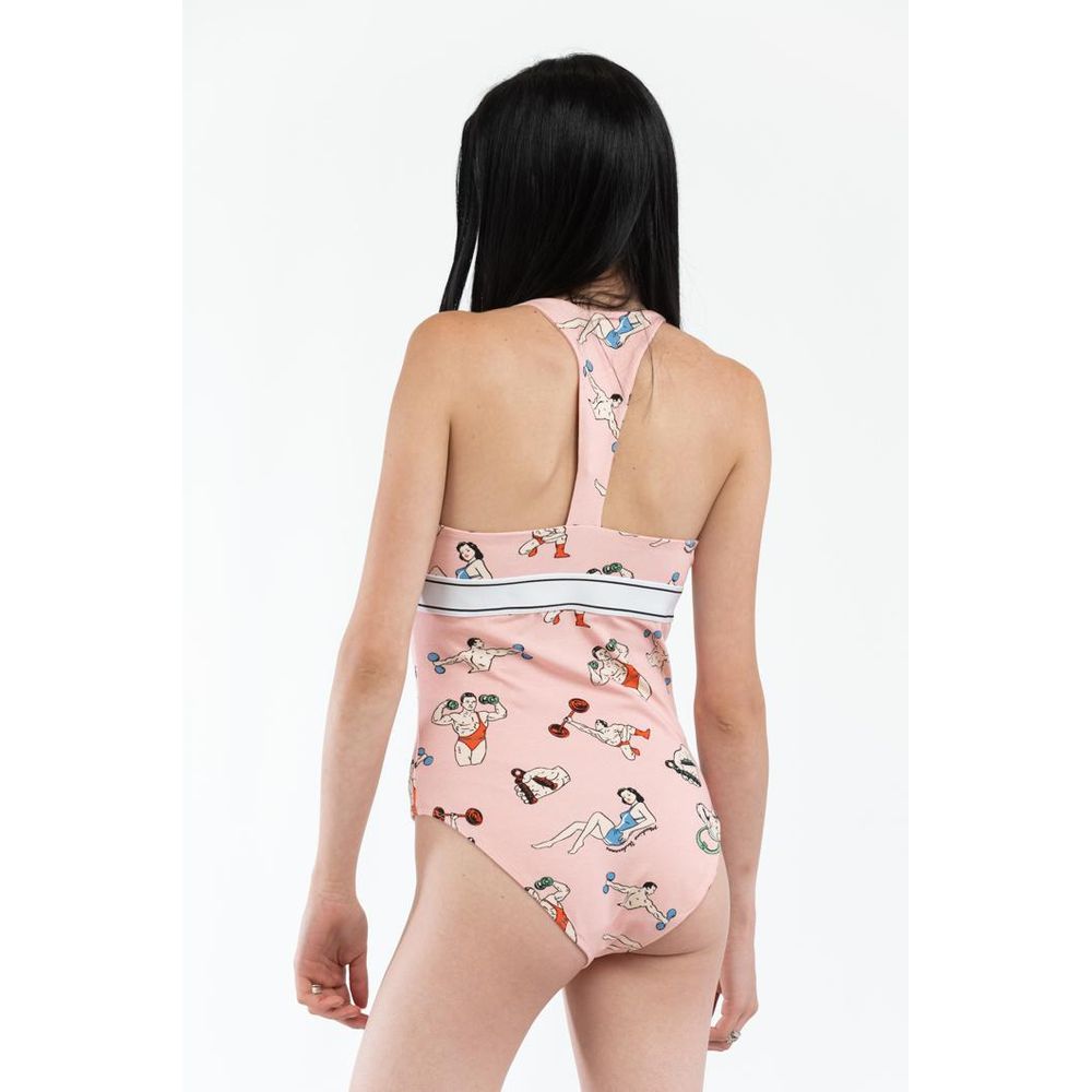 Indulge in the Moschino Pink Cotton Bodysuit from the Pink Fantasy collection, crafted from a luxurious cotton-elastane blend, embodying elegance and sophistication for every occasion.