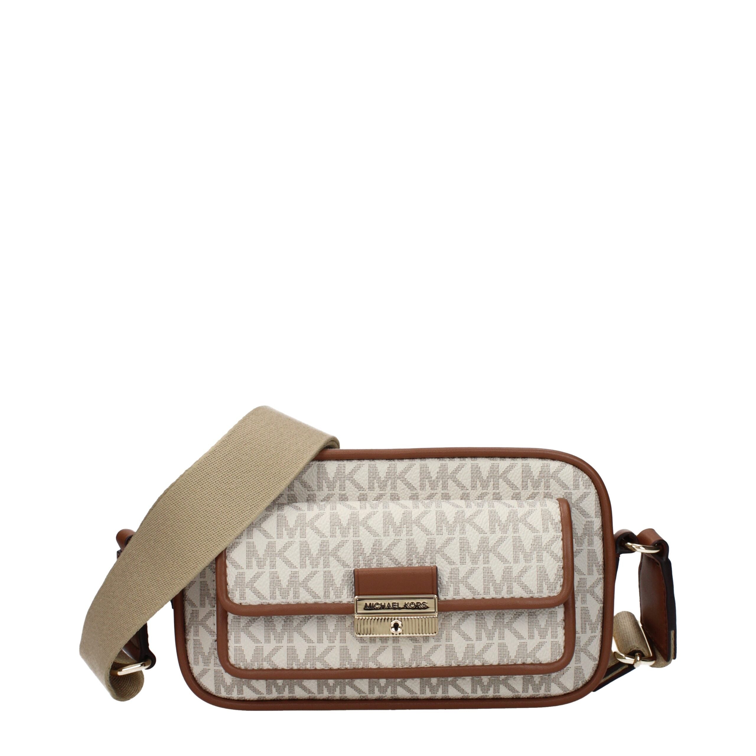 Elevate your style with the Michael Kors Beige Fabric Crossbody Bag, a blend of exquisite craftsmanship and timeless elegance, perfect for the discerning individual.